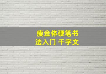 瘦金体硬笔书法入门 千字文